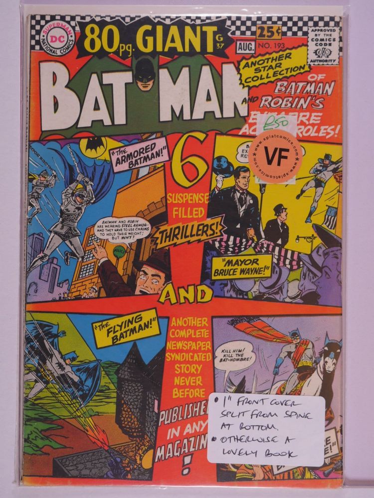 BATMAN (1940) Volume 1: # 0193 VF