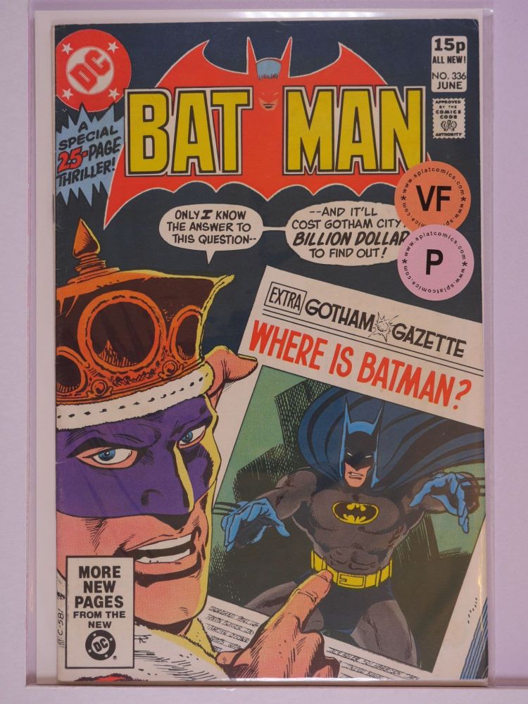BATMAN (1940) Volume 1: # 0336 VF PENCE