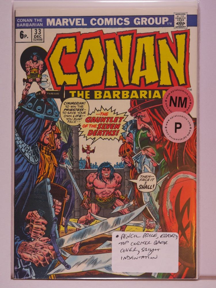 CONAN THE BARBARIAN (1970) Volume 1: # 0033 NM PENCE