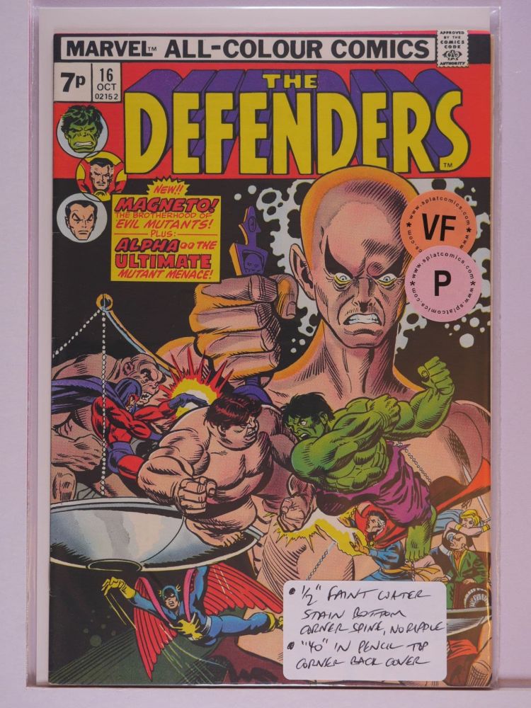 DEFENDERS (1972) Volume 1: # 0016 VF PENCE