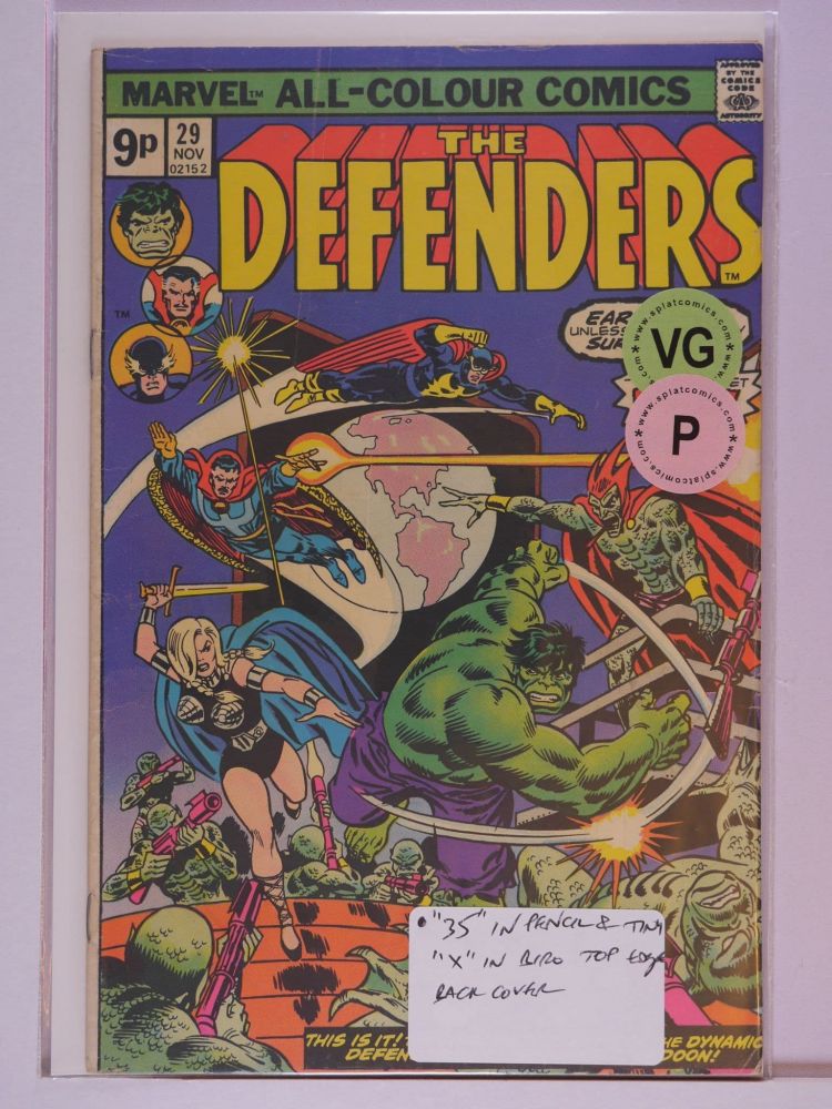 DEFENDERS (1972) Volume 1: # 0029 VG PENCE