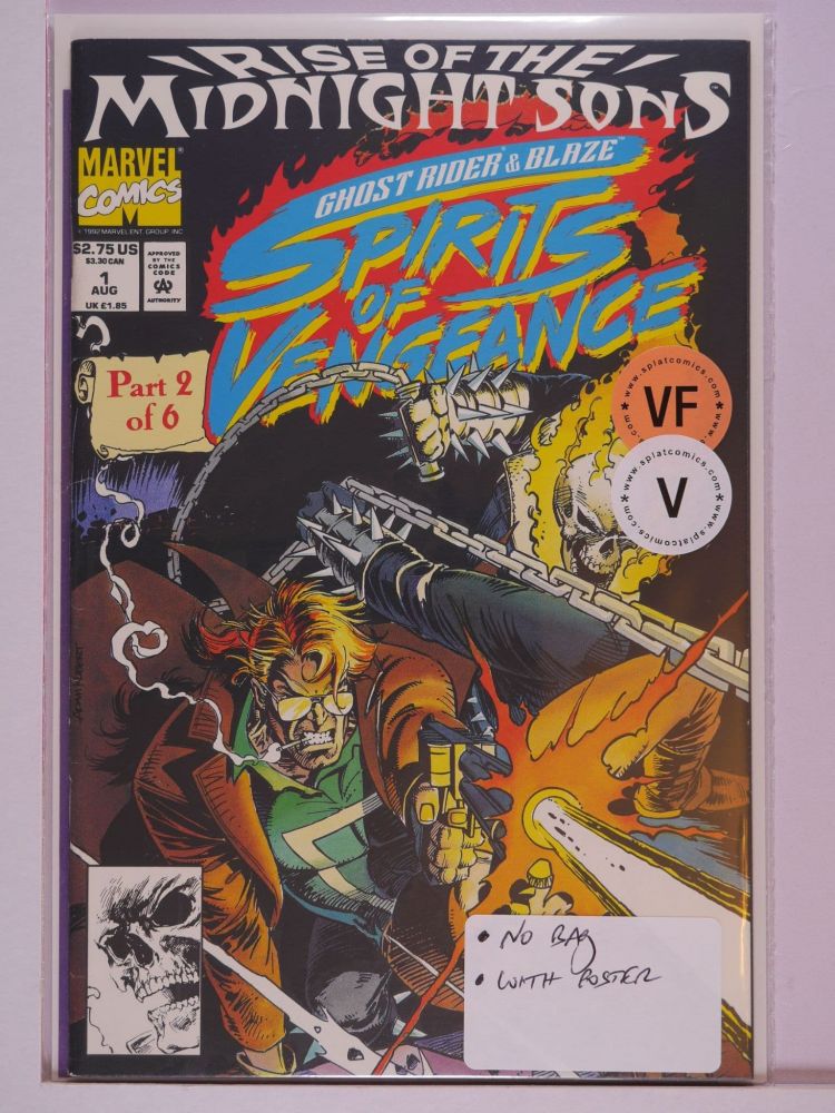 GHOST RIDER AND BLAZE SPIRITS OF VENGEANCE (1992) Volume 1: # 0001 VF NO BAG WITH POSTER VARIANT