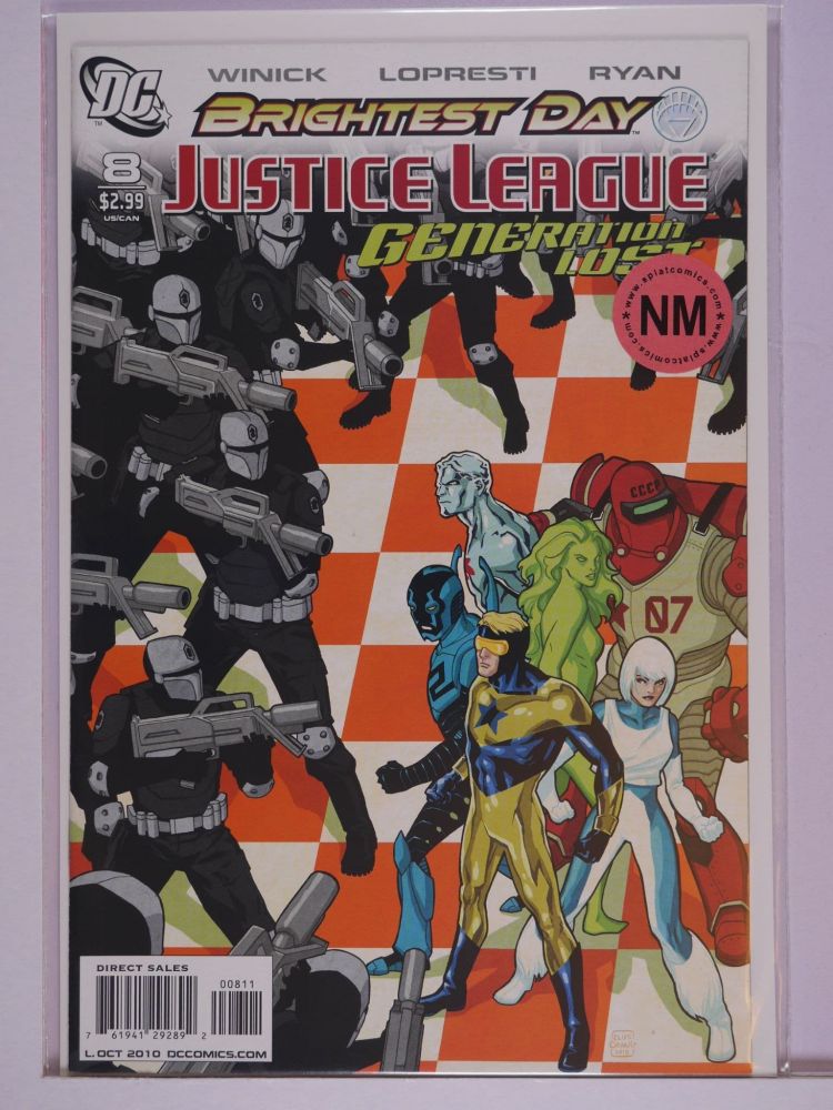 JUSTICE LEAGUE GENERATION LOST (2010) Volume 1: # 0008 NM CHESSBOARD COVER VARIANT