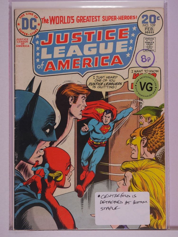 JUSTICE LEAGUE OF AMERICA (1960) Volume 1: # 0109 VG