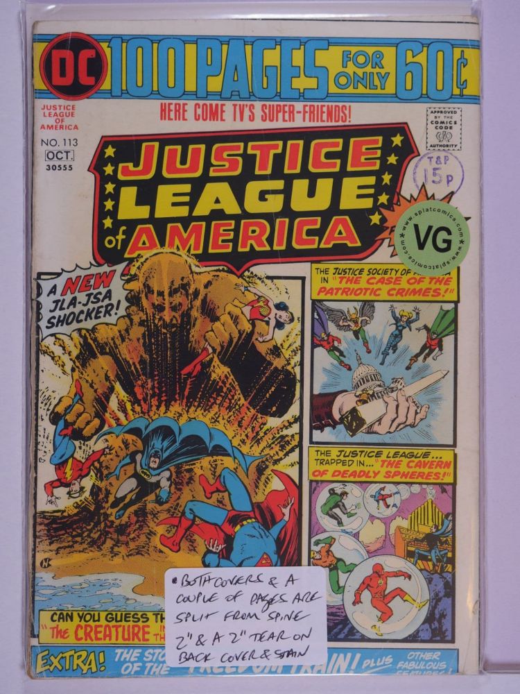 JUSTICE LEAGUE OF AMERICA (1960) Volume 1: # 0113 VG