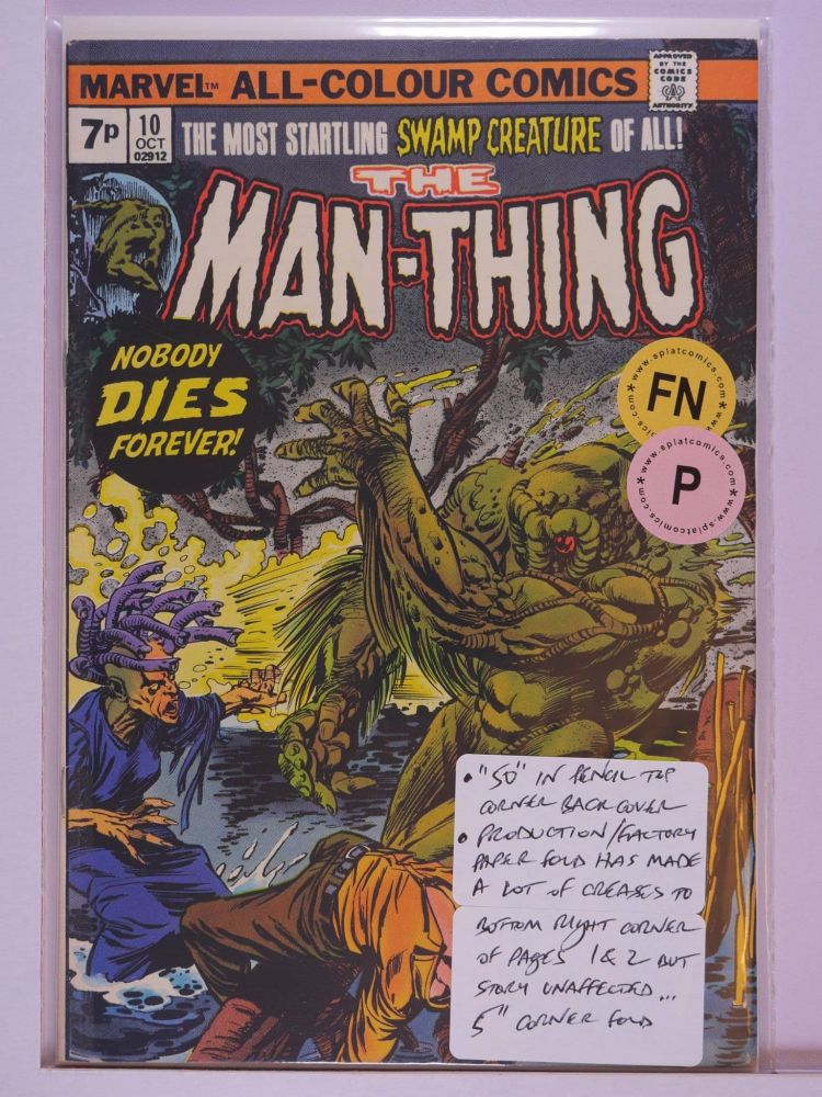 MAN THING (1974) Volume 1: # 0010 FN PENCE
