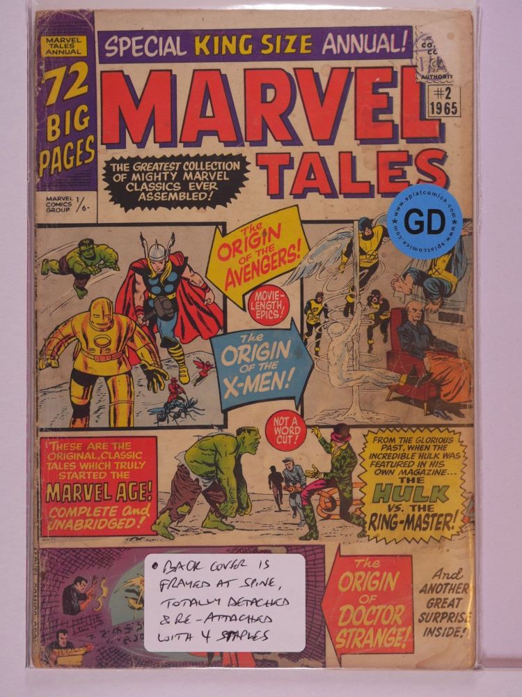 MARVEL TALES (1964) Volume 1: # 0002 GD COVER READS ANNUAL