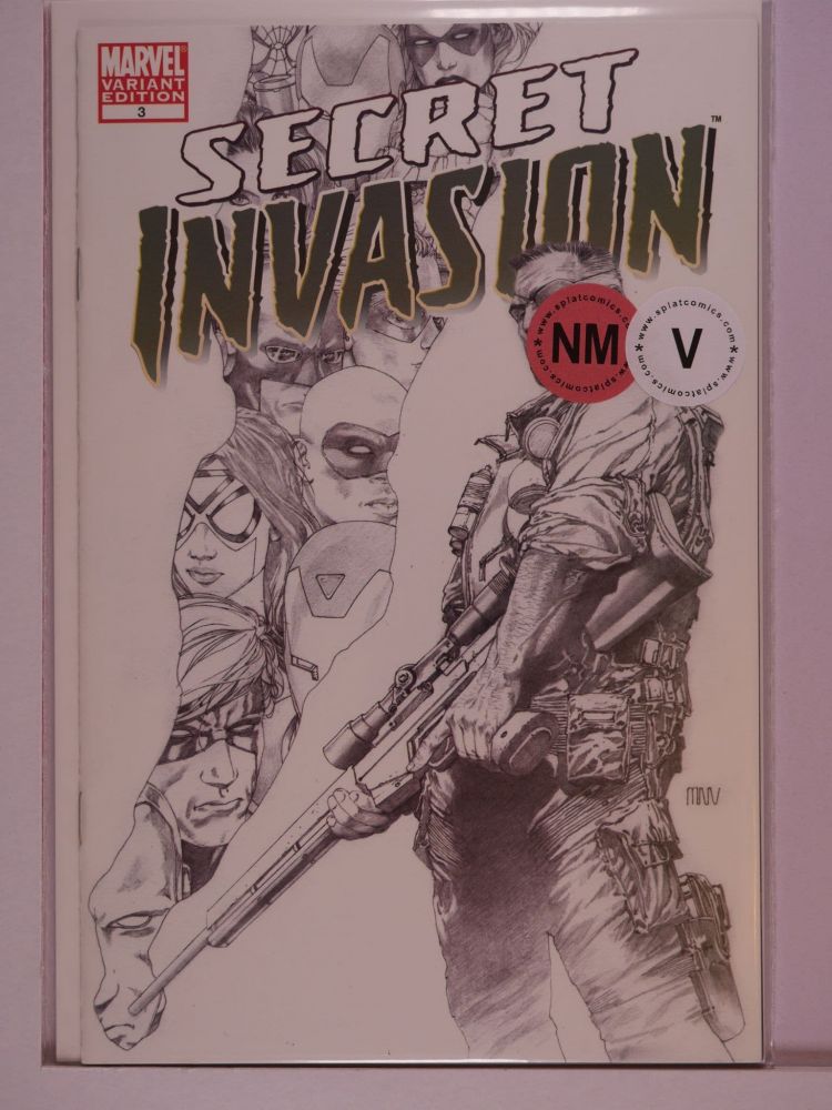 SECRET INVASION (2008) Volume 1: # 0003 NM BLACK AND WHITE SKETCH COVER VARIANT