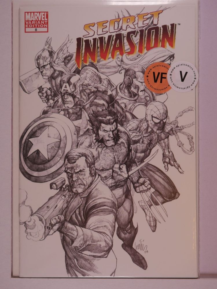 SECRET INVASION (2008) Volume 1: # 0008 VF BLACK AND WHITE SKETCH COVER VARIANT