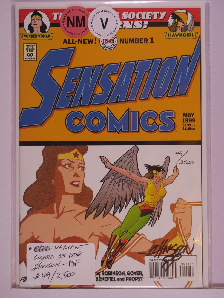 SENSATION COMICS (1999) Volume 2: # 0001 NM DYNAMIC FORCES SIGNED BY DAVE JOHNSON 49 OF 2500 VARIANT