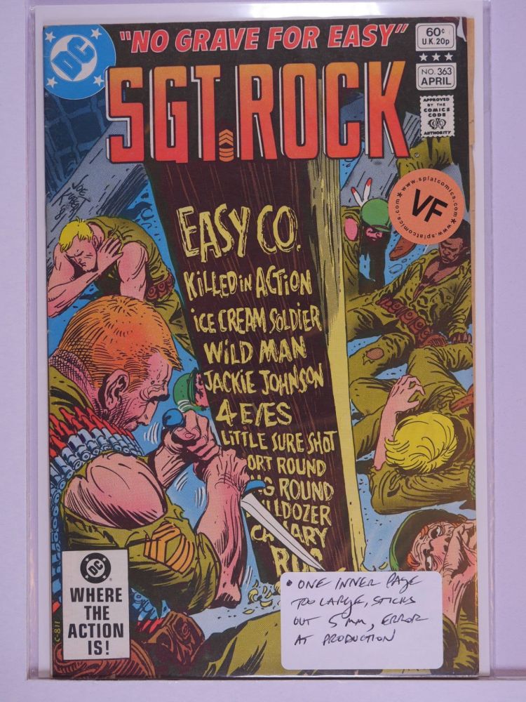SGT ROCK (1977) Volume 1: # 0363 VF