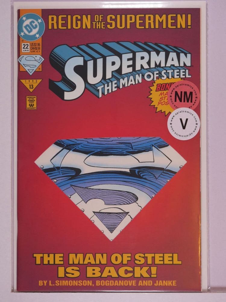 SUPERMAN THE MAN OF STEEL (1991) Volume 2: # 0022 NM CARD COVER VARIANT