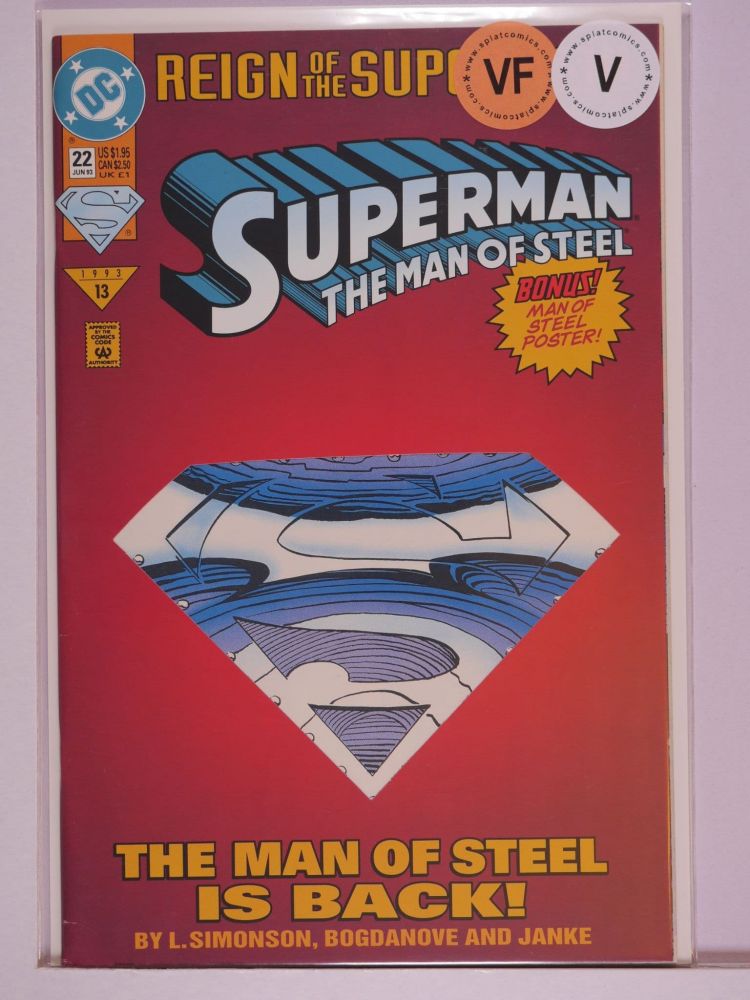 SUPERMAN THE MAN OF STEEL (1991) Volume 2: # 0022 VF CARD COVER VARIANT