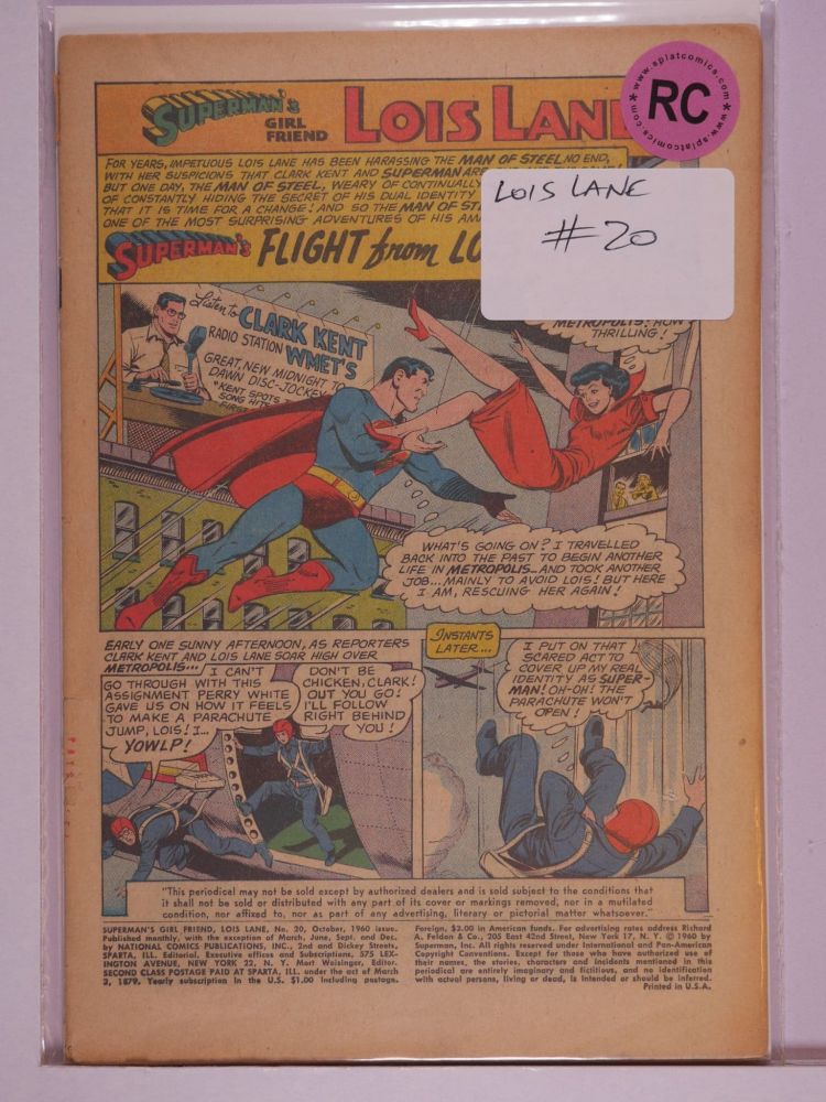 SUPERMANS GIRLFRIEND LOIS LANE (1958) Volume 1: # 0020 RC