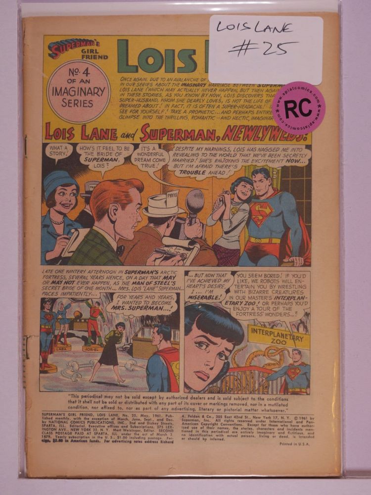 SUPERMANS GIRLFRIEND LOIS LANE (1958) Volume 1: # 0025 RC