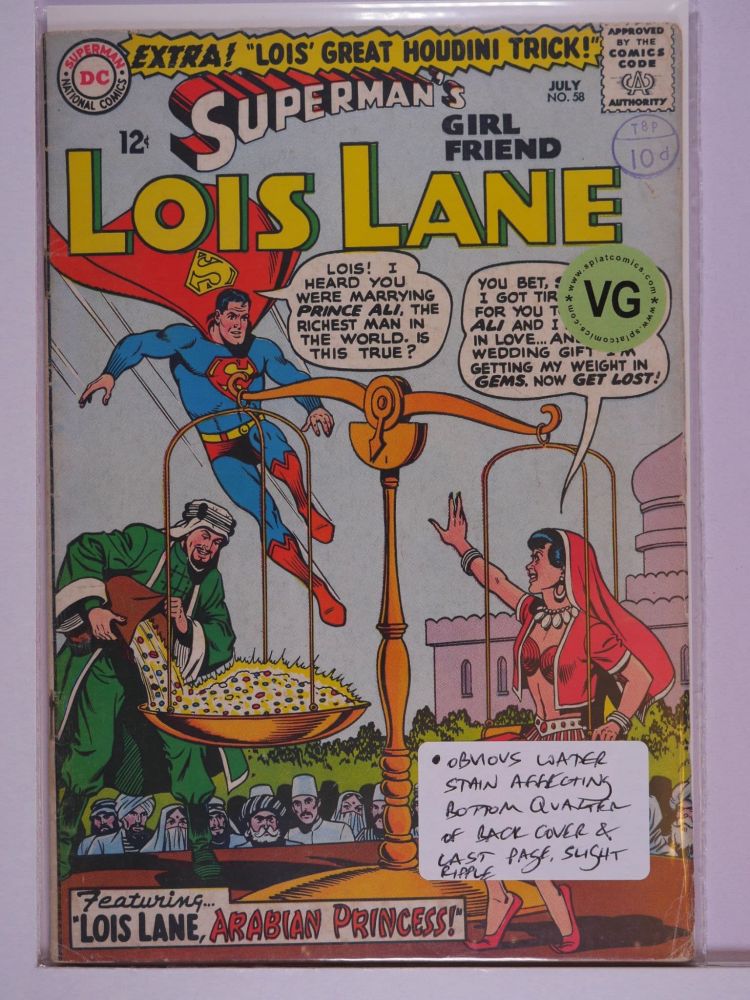 SUPERMANS GIRLFRIEND LOIS LANE (1958) Volume 1: # 0058 VG