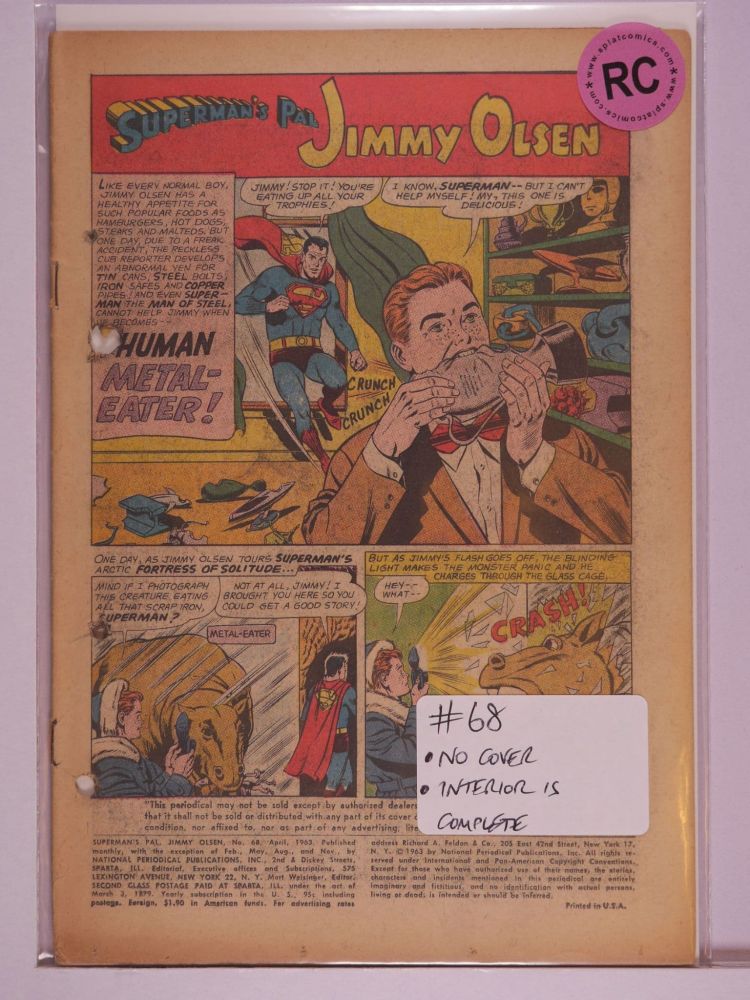 SUPERMANS PAL JIMMY OLSEN (1954) Volume 1: # 0068 RC COVER MISSING
