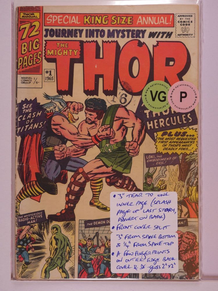 THOR JOURNEY INTO MYSTERY ANNUAL (1965) Volume 1: # 0001 VG PENCE