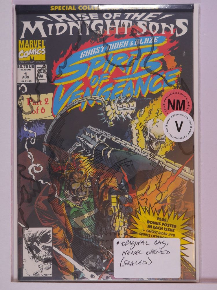 GHOST RIDER AND BLAZE SPIRITS OF VENGEANCE (1992) Volume 1: # 0001 NM BAG NEVER OPENED VARIANT