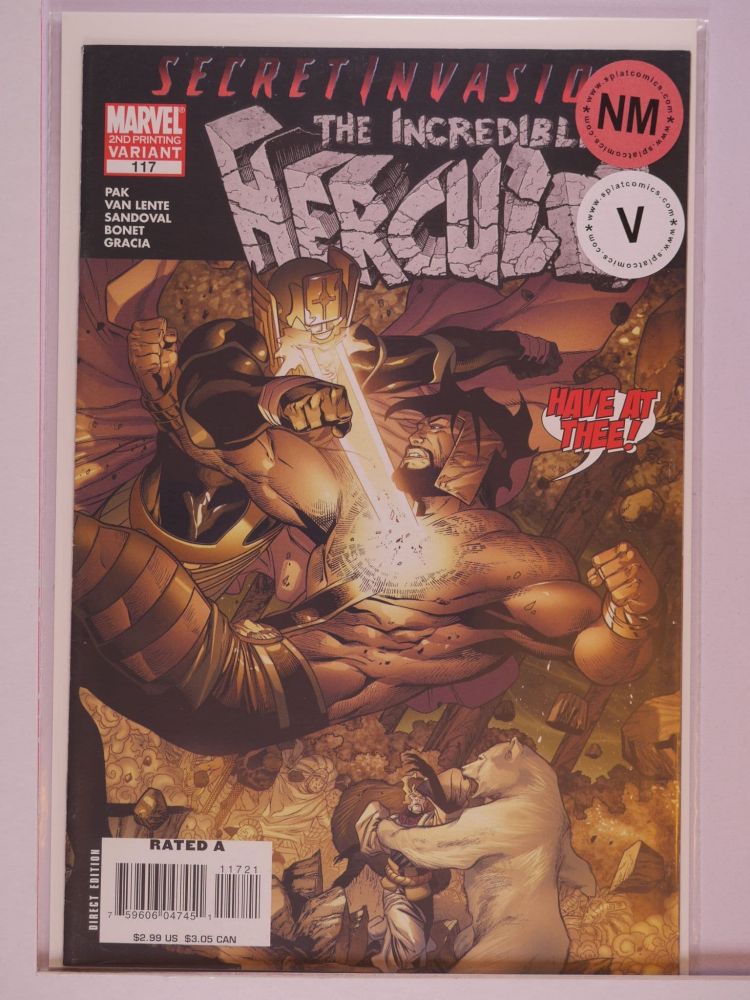 INCREDIBLE HERCULES (2008) Volume 1: # 0117 NM 2ND PRINT VARIANT