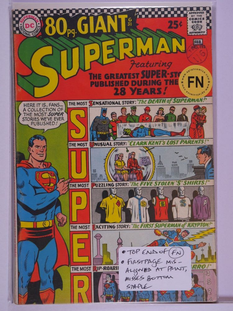 SUPERMAN (1938) Volume 1: # 0193 FN