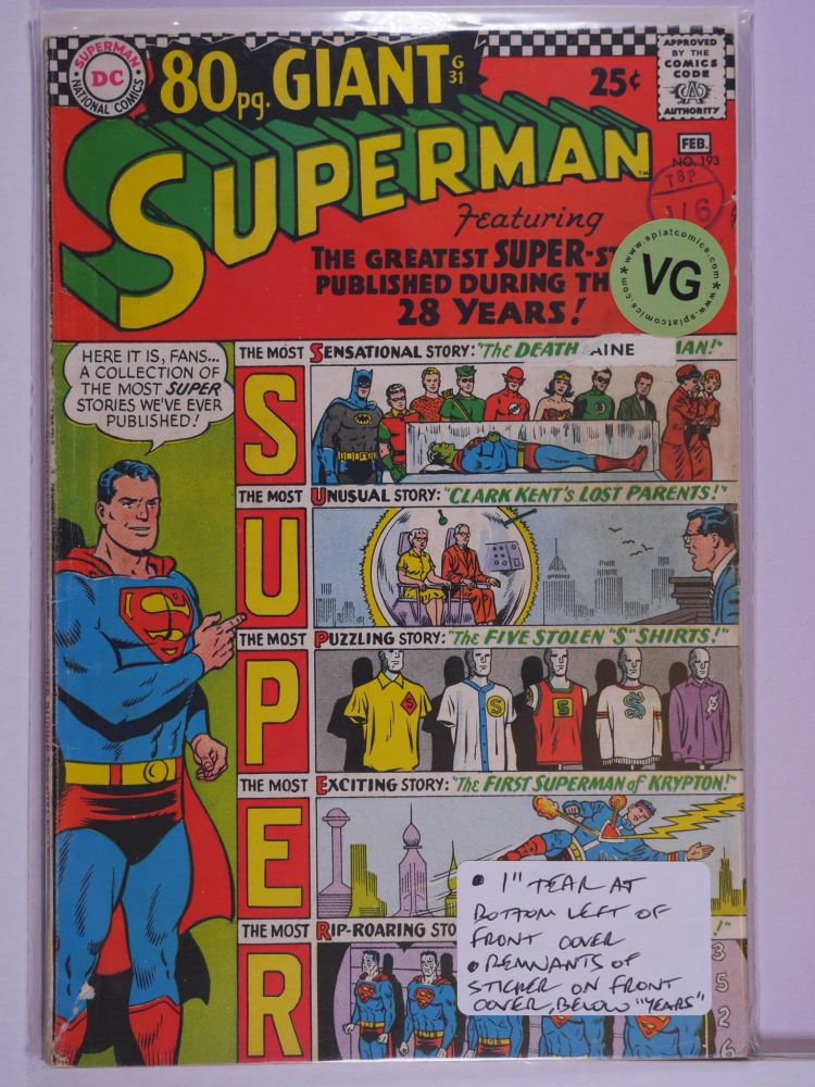 SUPERMAN (1938) Volume 1: # 0193 VG