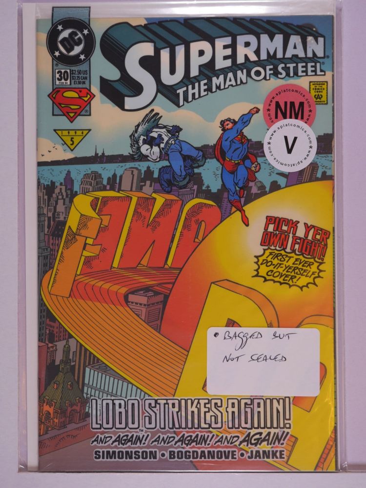 SUPERMAN THE MAN OF STEEL (1991) Volume 2: # 0030 NM BAGGED AND UNSEALED WITH STICKERS VARIANT