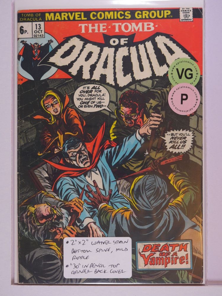 TOMB OF DRACULA (1972) Volume 1: # 0013 VG PENCE